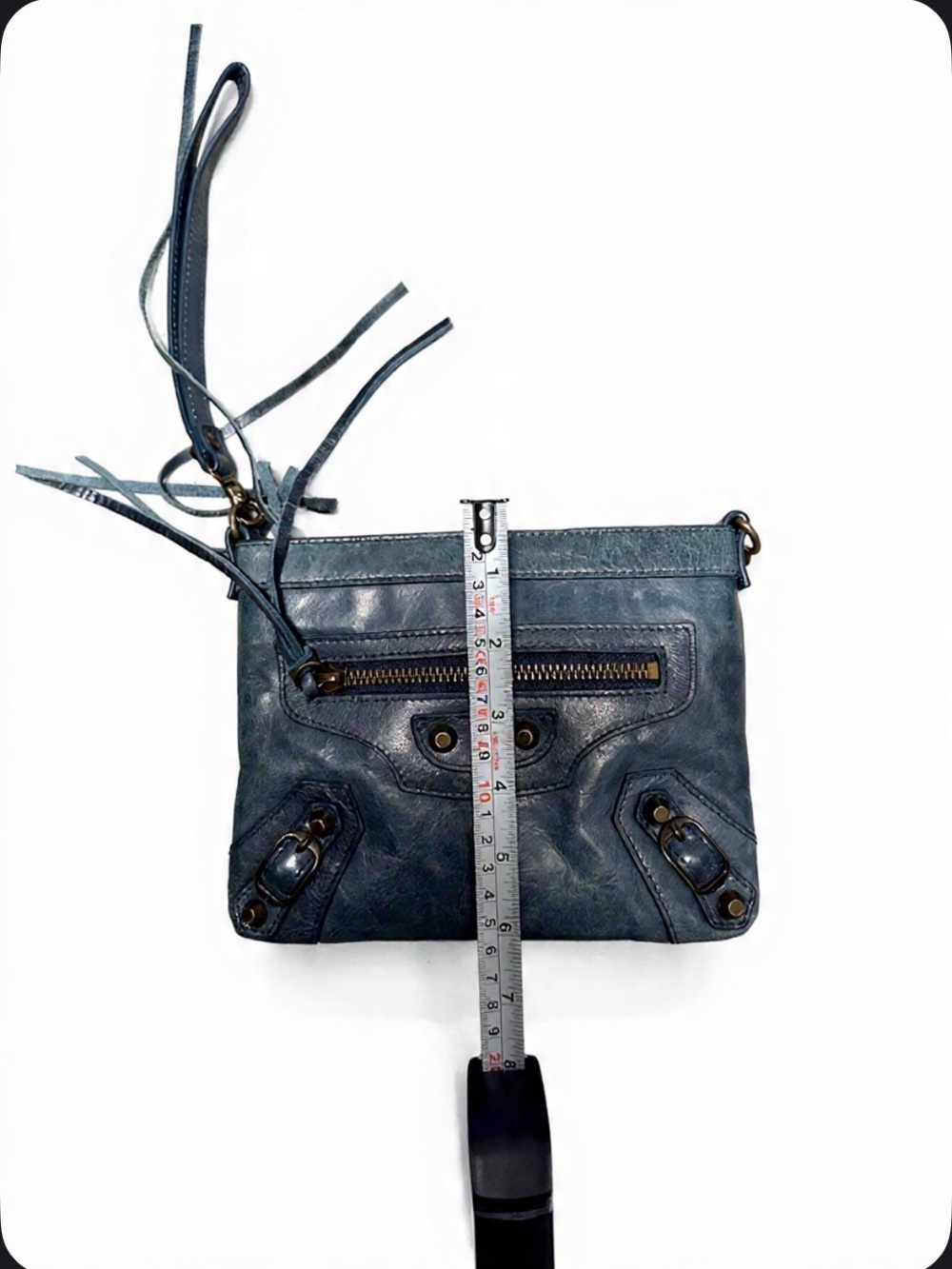 Balenciaga Blue Leather City Clip Clutch Bag - Picture 11 of 11